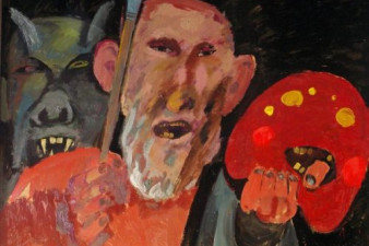 Автопортрет с палитрой. 2009. ДВП, масло. 100х120